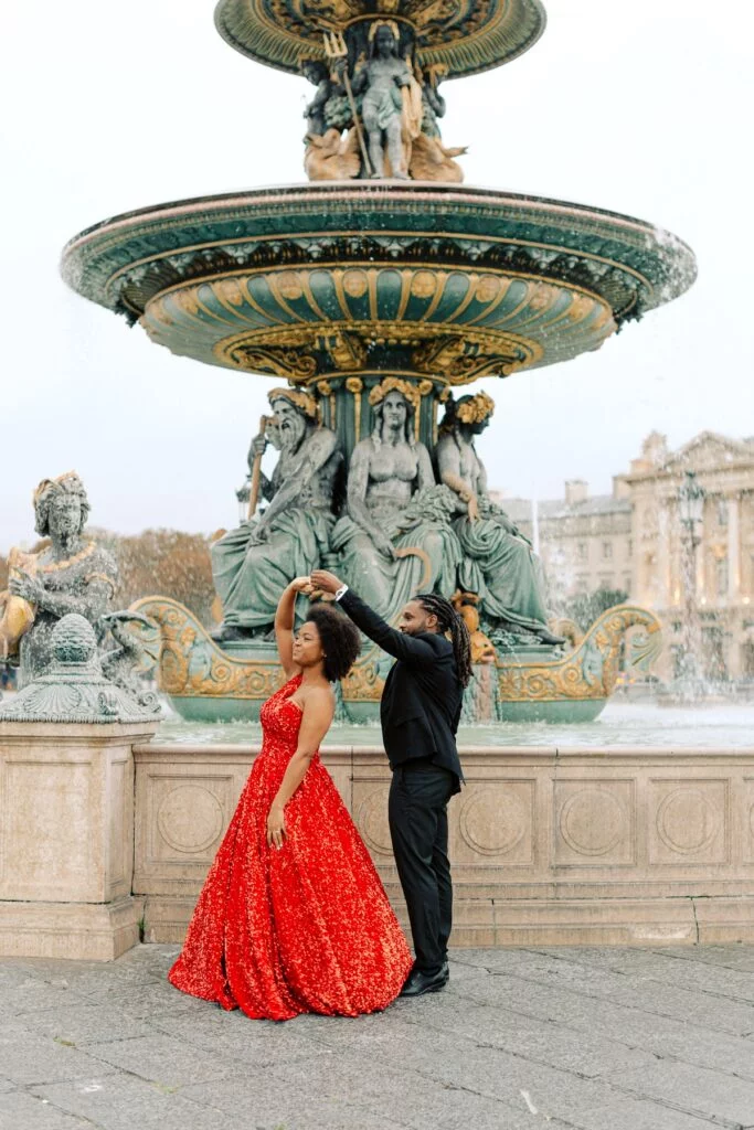 sachin and babi light blue dress Paris Couple & Engagement Photographer